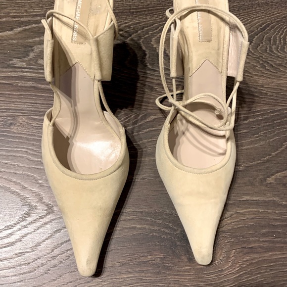 Michael Kors Beige Suede Ankle Wrap Heel - Picture 1 of 4